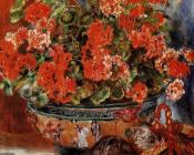 皮埃尔 奥古斯特 雷诺阿 : Geraniums and Cats